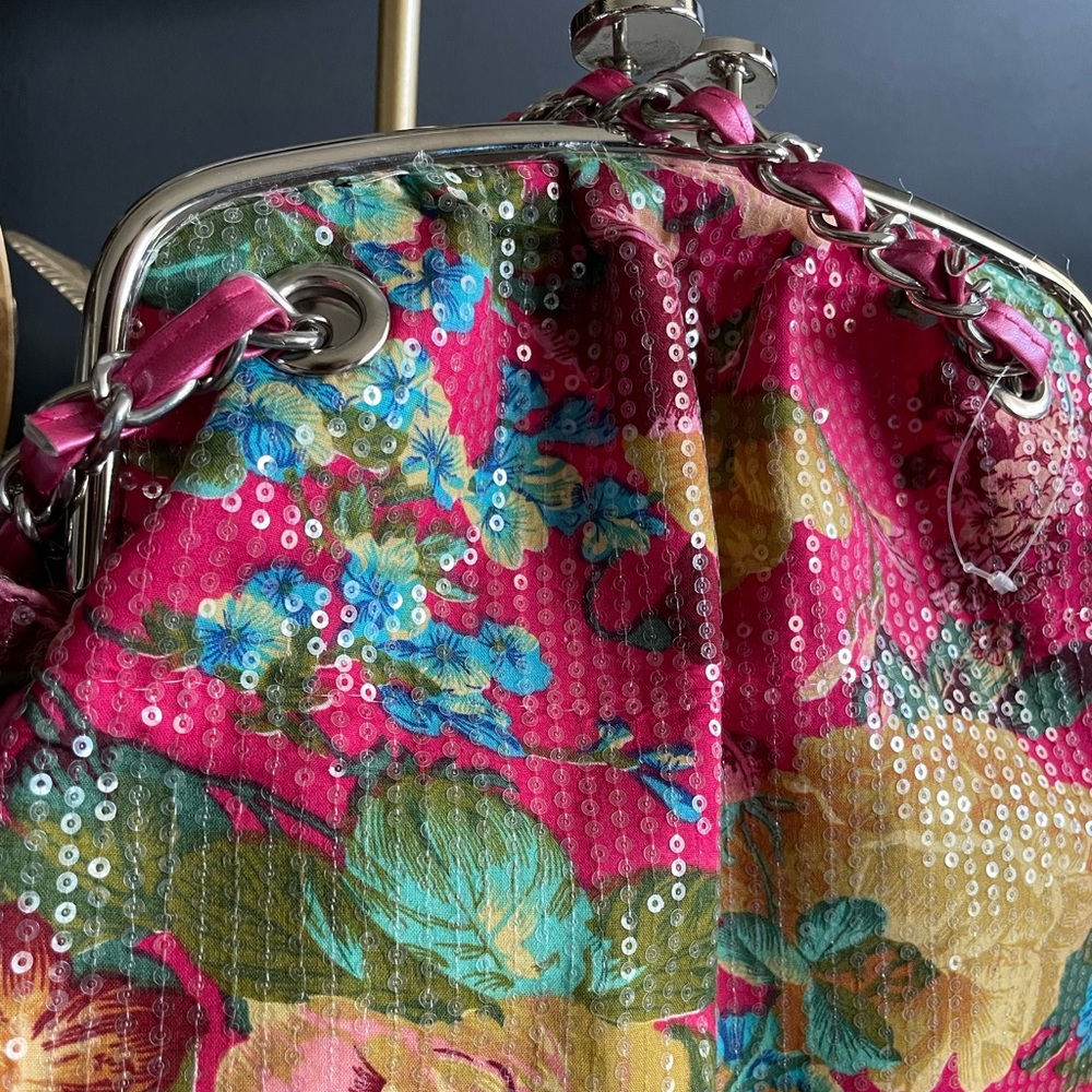 Oversized coin purse pouch sequins vintage style purse - Picture 2 of 12